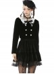 Retro Academy Doll Collar Bowknot Gothic Black Collar Jacket