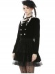 Retro Academy Doll Collar Bowknot Gothic Black Collar Jacket