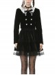 Retro Academy Doll Collar Bowknot Gothic Black Collar Jacket