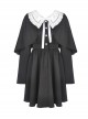Nuns Prayer Style Gothic Long Sleeve Fake Two Pieces Shawl Coat