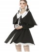 Nuns Prayer Style Gothic Long Sleeve Fake Two Pieces Shawl Coat