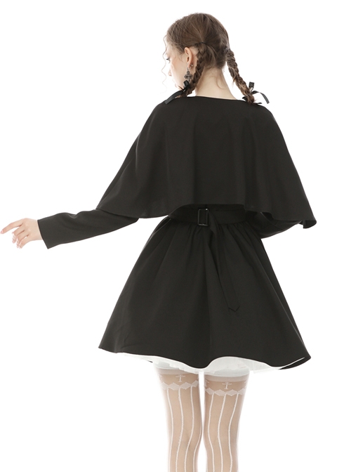 Nuns Prayer Style Gothic Long Sleeve Fake Two Pieces Shawl Coat
