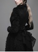 Gothic Black Lapel Slim Rose Decoration Lace Phoenix-tail Stitching Jacket