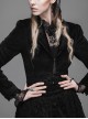 Gothic Black Lapel Slim Rose Decoration Lace Phoenix-tail Stitching Jacket