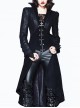 Halloween Gothic Black Handsome Stand Collar False Two Pieces Slim Long Hem Windbreaker