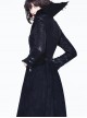 Halloween Gothic Black Handsome Stand Collar False Two Pieces Slim Long Hem Windbreaker