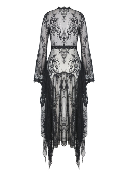 Gothic Sexy Black Lace Daily Home Elegant Long Outer Clothing