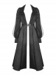 Black Lapel Open Front Gothic Long Cardigan Coat