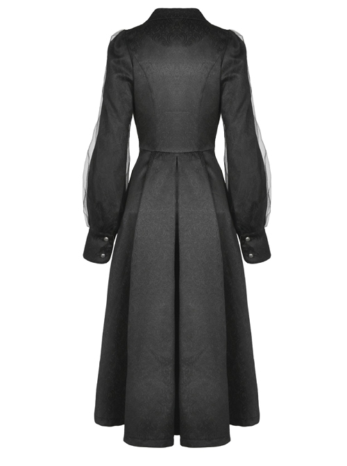 Black Lapel Open Front Gothic Long Cardigan Coat