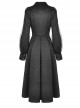 Black Lapel Open Front Gothic Long Cardigan Coat