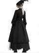 Black Lapel Open Front Gothic Long Cardigan Coat