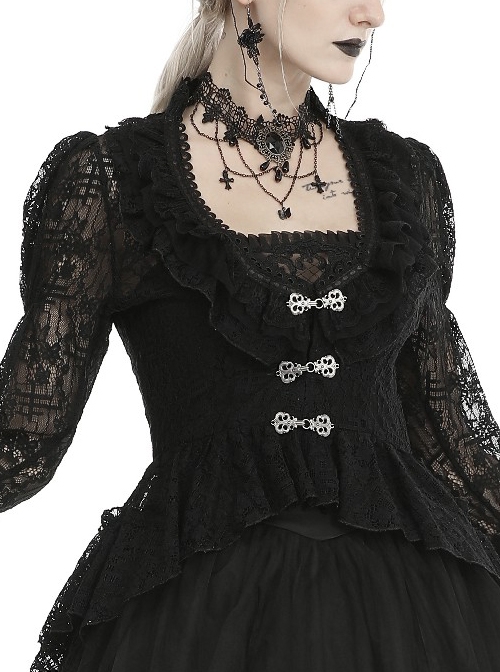 Gothic Classic Victorian Black Lace Outer Clothing