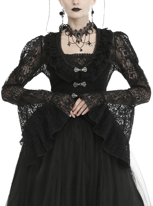 Gothic Classic Victorian Black Lace Outer Clothing