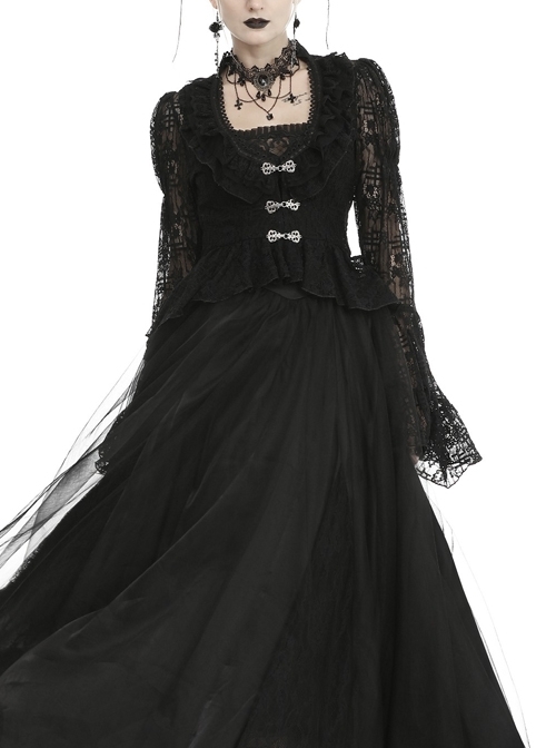Gothic Classic Victorian Black Lace Outer Clothing