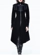 Gothic High Collar Black And Red Medium Length Autumn Winter Windbreaker