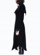 Gothic High Collar Black And Red Medium Length Autumn Winter Windbreaker