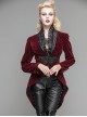 Gothic Red Or Black Suit Collar Slim Short Jacket