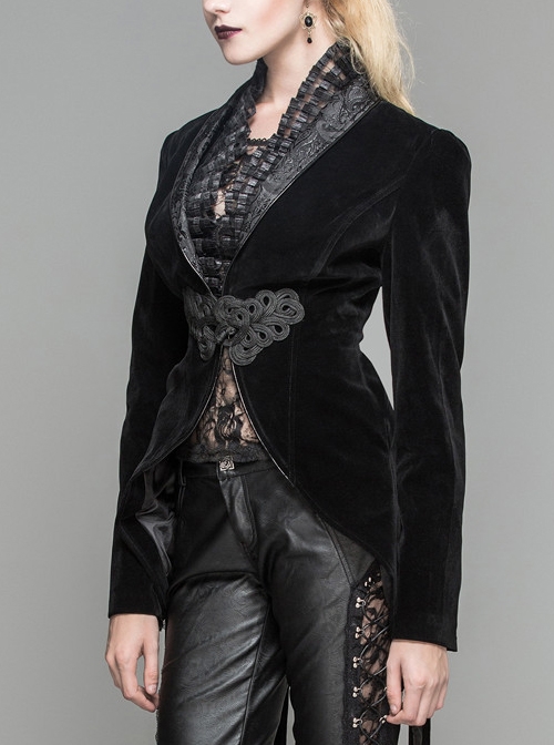 Gothic Red Or Black Suit Collar Slim Short Jacket