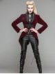 Gothic Red Or Black Suit Collar Slim Short Jacket