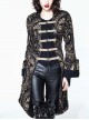 Gothic Punk Vision Golden Slim Long Style Standing Collar Coat