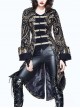 Gothic Punk Vision Golden Slim Long Style Standing Collar Coat