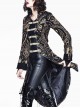 Gothic Punk Vision Golden Slim Long Style Standing Collar Coat
