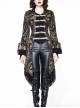 Gothic Punk Vision Golden Slim Long Style Standing Collar Coat