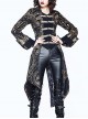 Gothic Punk Vision Golden Slim Long Style Standing Collar Coat