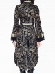 Gothic Punk Vision Golden Slim Long Style Standing Collar Coat