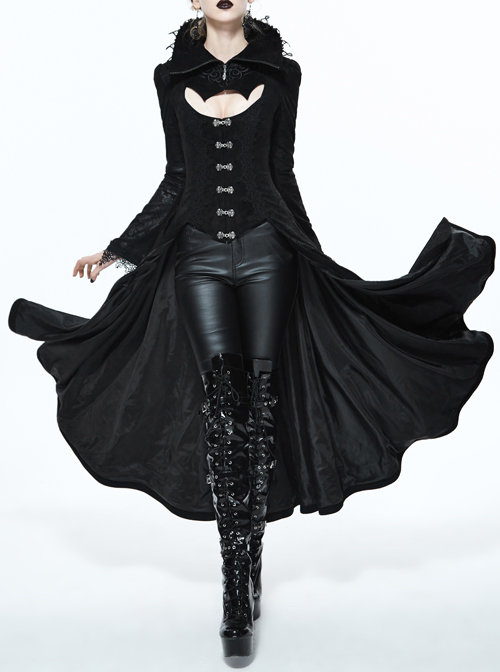 Vampire Shoot Costumes Black Gothic Retro Palace Coat