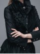 Goth Punk Black Stitching Medium Length Style Asymmetric Hem Vest