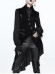Gothic Punk Fake Two-pieces Asymmetric Hem Black Jacket