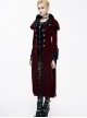 Gothic Red And Black Palace Retro Medium Length Style Coat