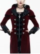Gothic Red And Black Palace Retro Medium Length Style Coat