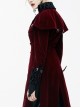 Gothic Red And Black Palace Retro Medium Length Style Coat