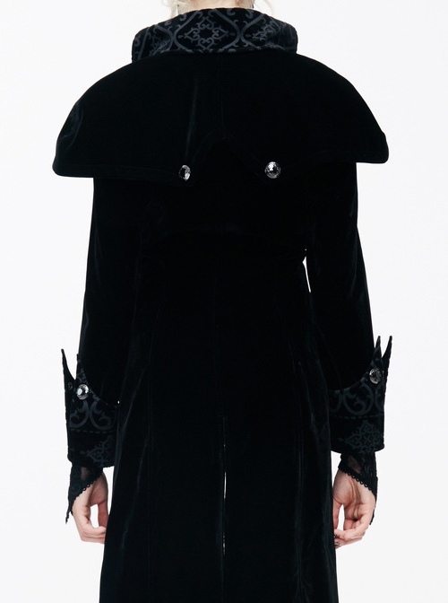 Gothic Red And Black Palace Retro Medium Length Style Coat