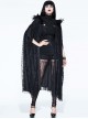 Halloween Costume Gothic Palace Style Black Lace Long Cloak