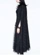 Halloween Costume Gothic Palace Style Black Lace Long Cloak