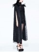 Halloween Costume Gothic Palace Style Black Lace Long Cloak