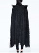 Halloween Costume Gothic Palace Style Black Lace Long Cloak