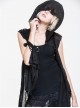 Gothic Irregular Hem Sunscreen Hooded Individuality Black Cloak