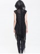 Gothic Irregular Hem Sunscreen Hooded Individuality Black Cloak