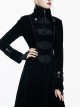 Gothic Black Women's Retro Stage Costume Stand Collar Coat