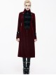 Gothic Red Women's Retro Stage Costume Stand Collar Coat