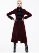 Gothic Red Women's Retro Stage Costume Stand Collar Coat