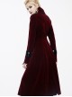Gothic Red Women's Retro Stage Costume Stand Collar Coat