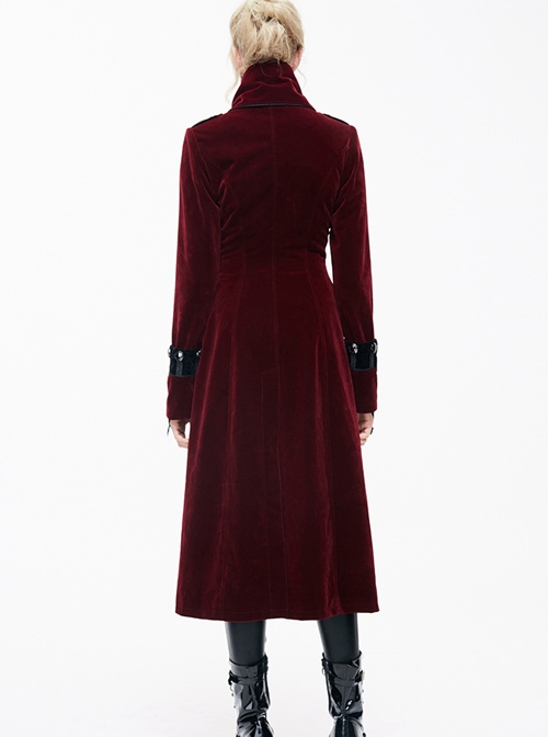 Gothic Red Women's Retro Stage Costume Stand Collar Coat