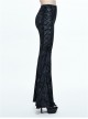 Steampunk Gothic Dark Tree Pattern Gothic Flared Trousers
