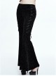 Steampunk Gothic Retro Dark Feather Pattern Ribbons Womens Flare Trousers