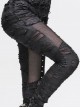 Gothic Black Slim Tattered Design Leisure Trousers